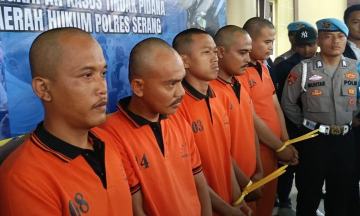 lima tersangka pengeroyokan wartawan di pt grs