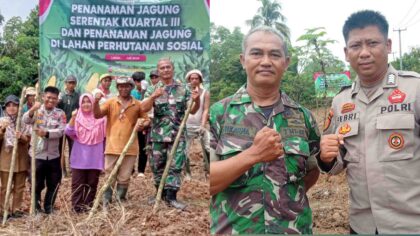 polsek dan koramil sajira bersama pemdes paja dan petani