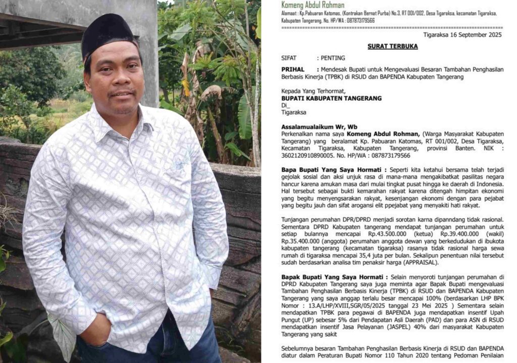 surat terbuka komeng abdul rohman untuk bupati tangerang