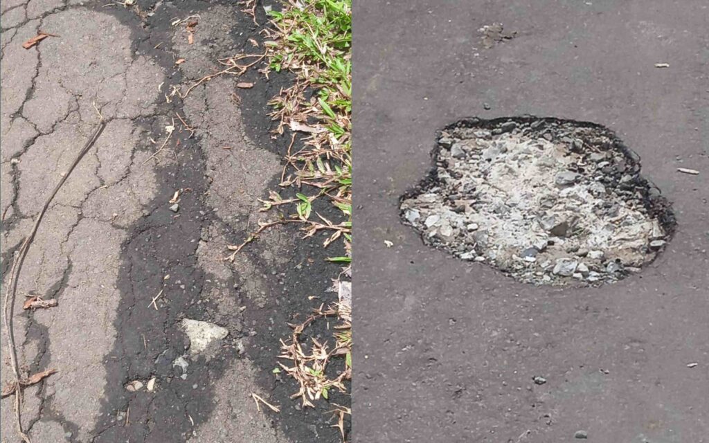 pembangunan hotmix jalan poros desa giri jagabaya muncang lebak rusak