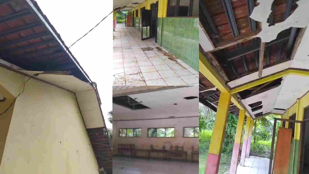 Kondisi bangunan SDN Pasirloa di Kecamatan Sindangresmi, Kabupaten Pandeglang, terlihat rusak pada Mei 2026