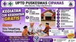Flyer Kegiatan Cek Kesehatan Gratis UPTD Puskesmas Cipanas bersama Pemerintah Desa Talagahiang Kabupaten Lebak Banten pada 9 Juni 2026.